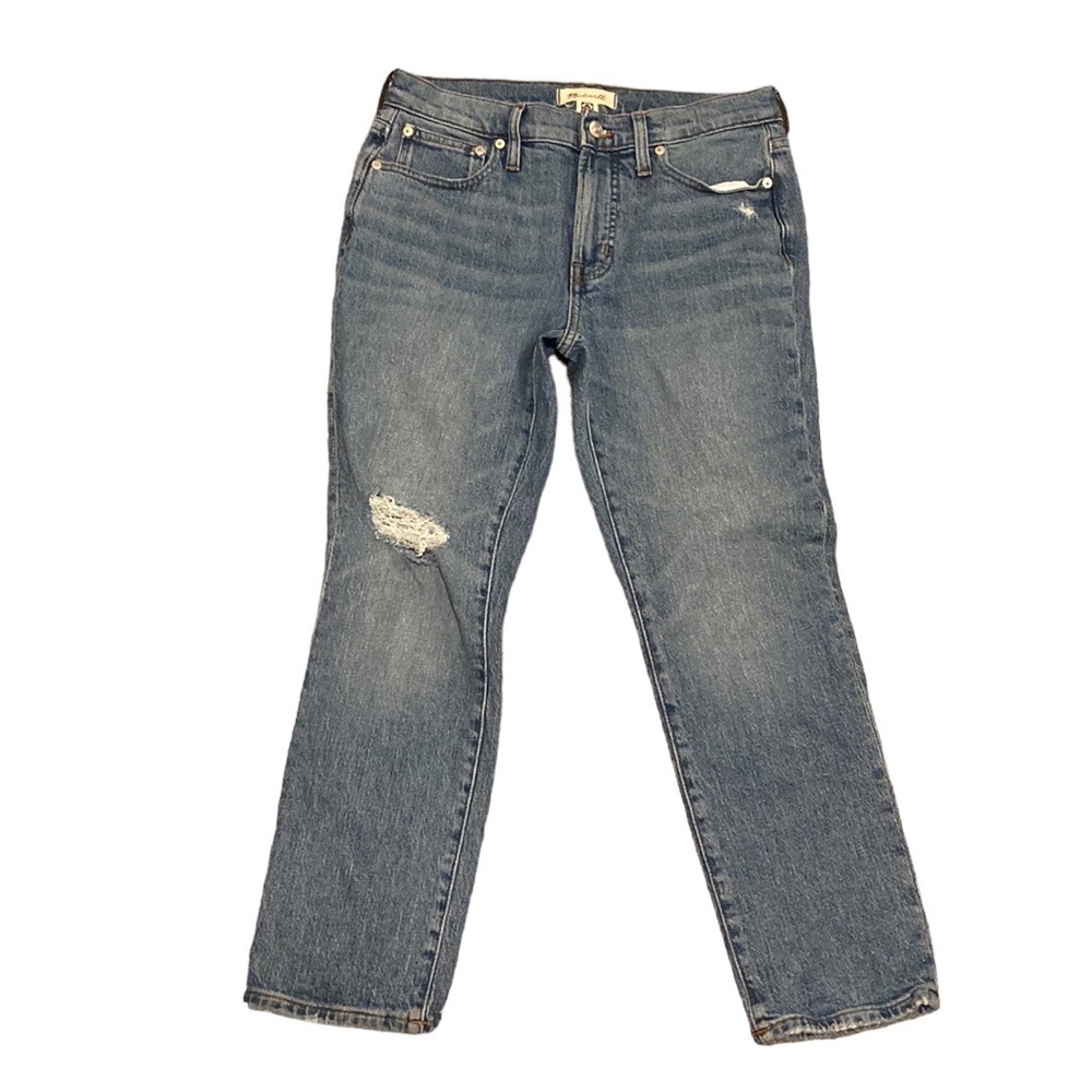 Madewell Mid-Rise Perfect Vintage Jean Denim Distressed Light Wash Straight 27P